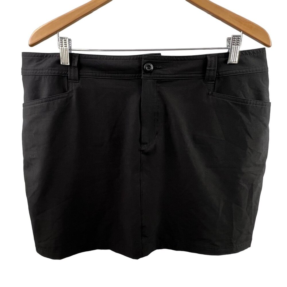 Eddie Bauer Skort Size 16 Black Casual Stretch Performance Adventurer 2.0